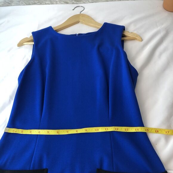 Calvin Klein Color Block Sleeveless Dress Blue/Black Size 6 With Pocke… - Picture 6 of 10
